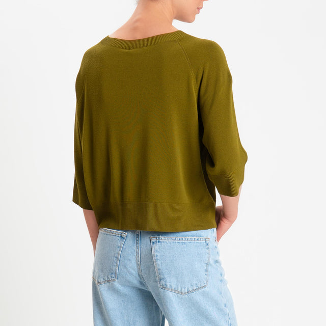 Kontatto- Maglia scatola girocollo manica 3/4 - olio