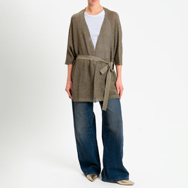 Kontatto- Kimono corto in lurex - militare