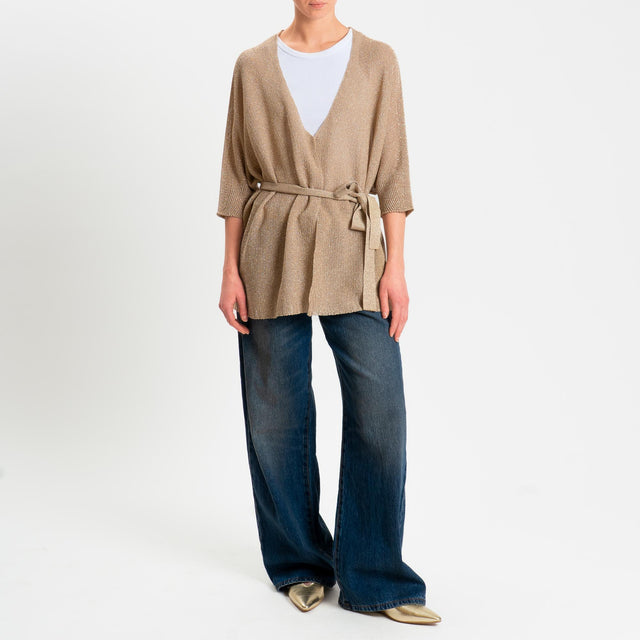 Kontatto- Kimono corto in lurex - oro