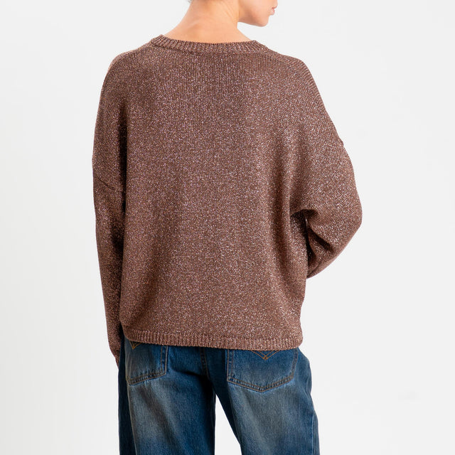 Kontatto- Maglia scollo v in lurex - mou