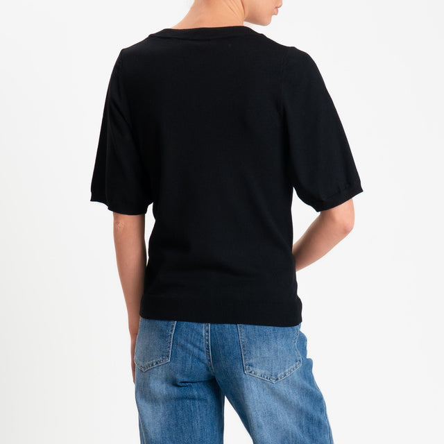 Kontatto- Maglia scatola mezza manica - Nero