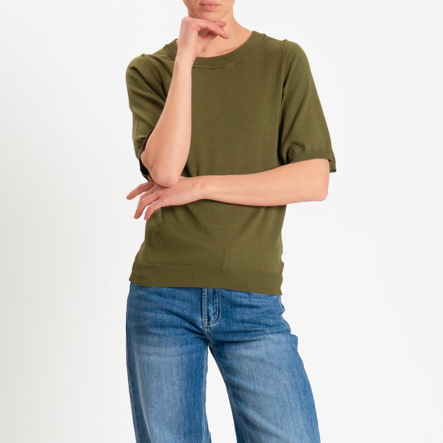 Kontatto- Maglia scatola mezza manica - kaki