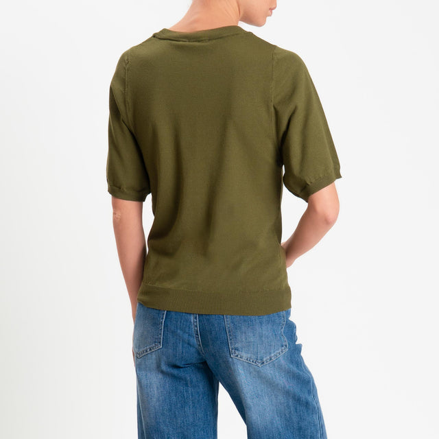 Kontatto- Maglia scatola mezza manica - kaki