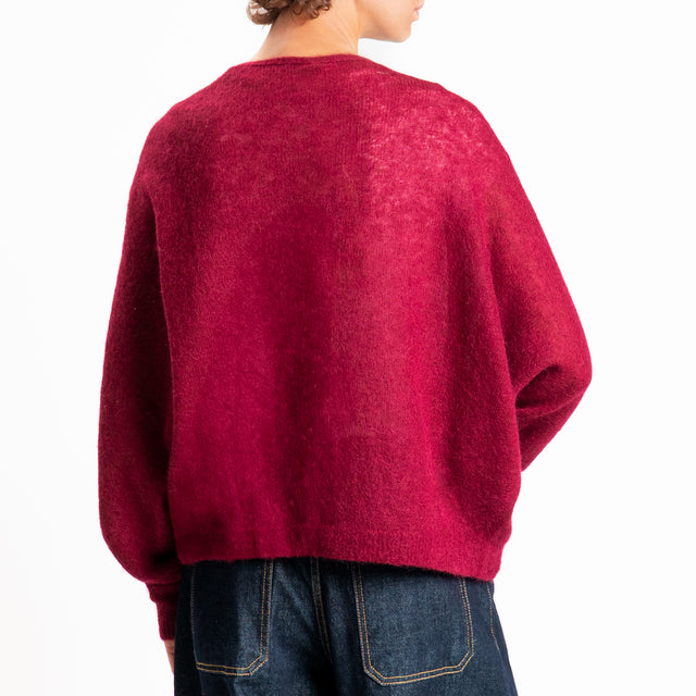 Kontatto-Maglia over scollo v misto alpaca - marsala