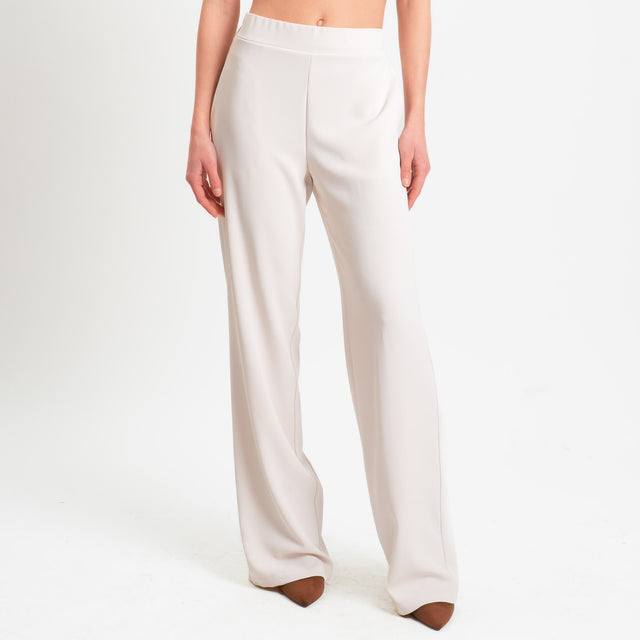 Kontatto-Completo blusa + pantalone tessuto fluido - burro