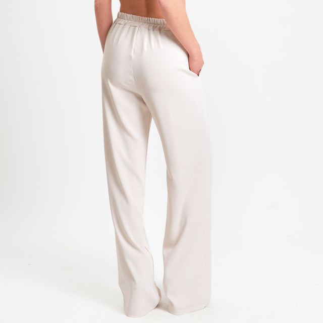 Kontatto-Completo blusa + pantalone tessuto fluido - burro