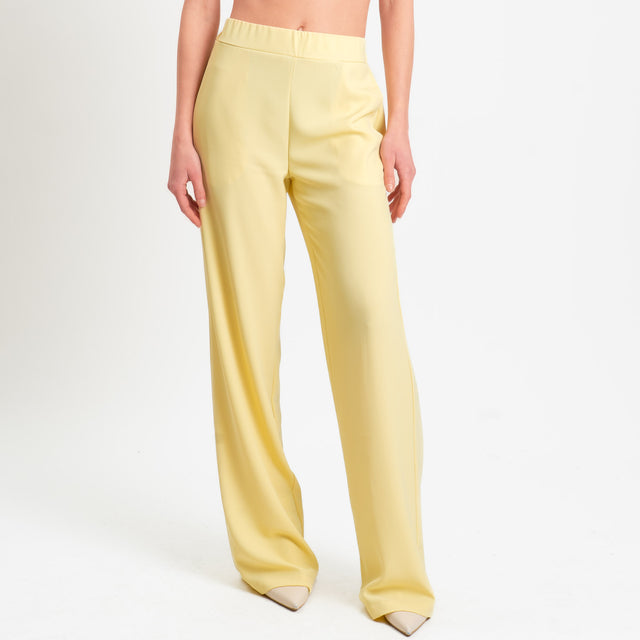 Kontatto-Completo blusa e pantalone tessuto fluido - giallo
