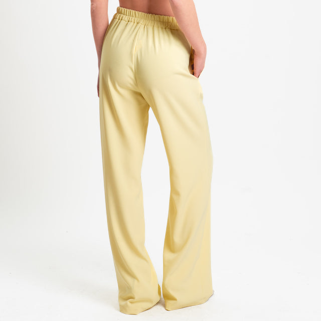 Kontatto-Completo blusa e pantalone tessuto fluido - giallo