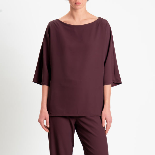 Kontatto-Completo blusa e pantalone tessuto fluido - brownberry