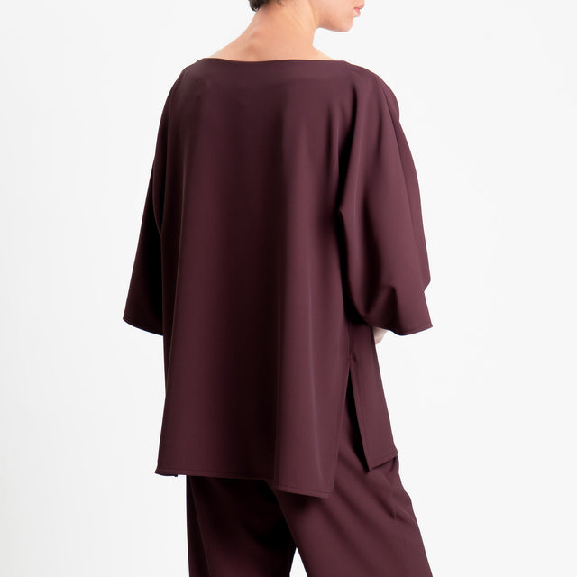 Kontatto-Completo blusa e pantalone tessuto fluido - brownberry