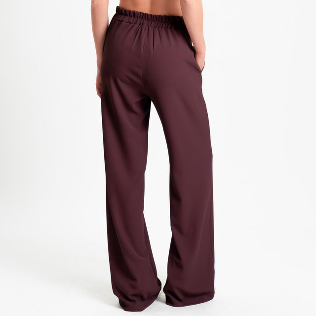 Kontatto-Completo blusa e pantalone tessuto fluido - brownberry