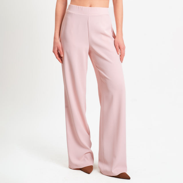 Kontatto-Completo blusa e pantalone tessuto fluido - rosa