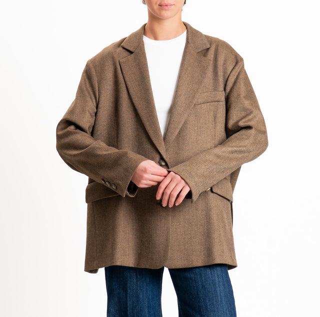 Kontatto-Giacca oversize - tabacco
