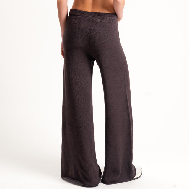 Kontatto-Pantalone in maglia con coulisse (QS) - moro