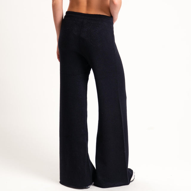 Kontatto-Pantalone in maglia con coulisse (QS) - nero