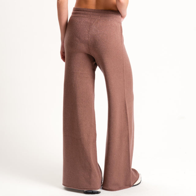 Kontatto-Pantalone in maglia con coulisse (QS) - nocciola