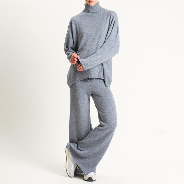Kontatto-Maglia over collo alto (QS) - grigio melange