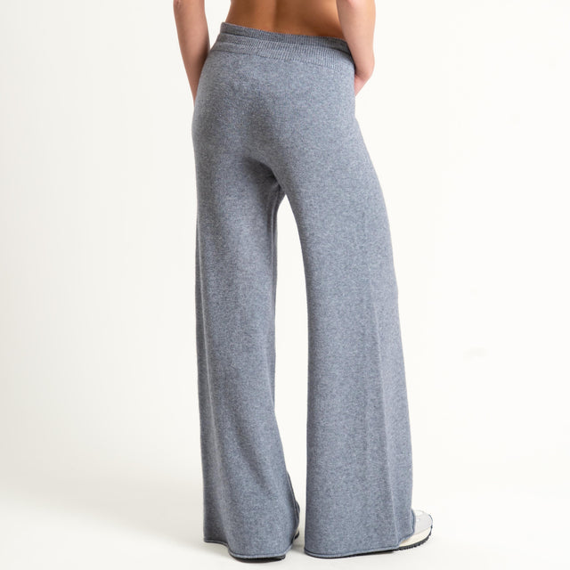 Kontatto-Pantalone in maglia con coulisse (QS) - grigio melange
