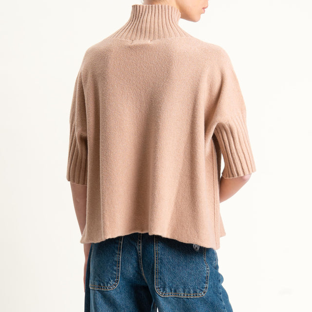 Kontatto-Maglia collo montato manica 3/4 (QS)- brick