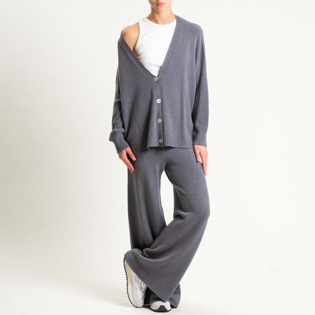 Kontatto-Cardigan con spacchi laterali (QS) - lavagna