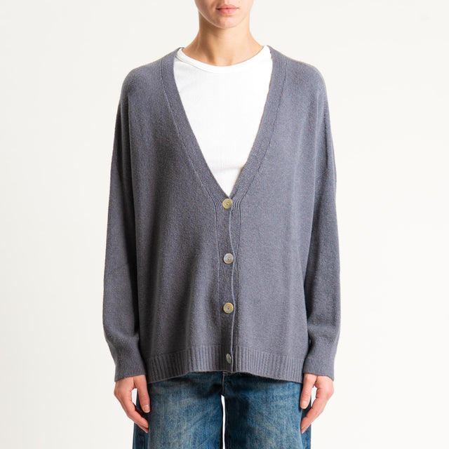 Kontatto-Cardigan con spacchi laterali (QS) - lavagna