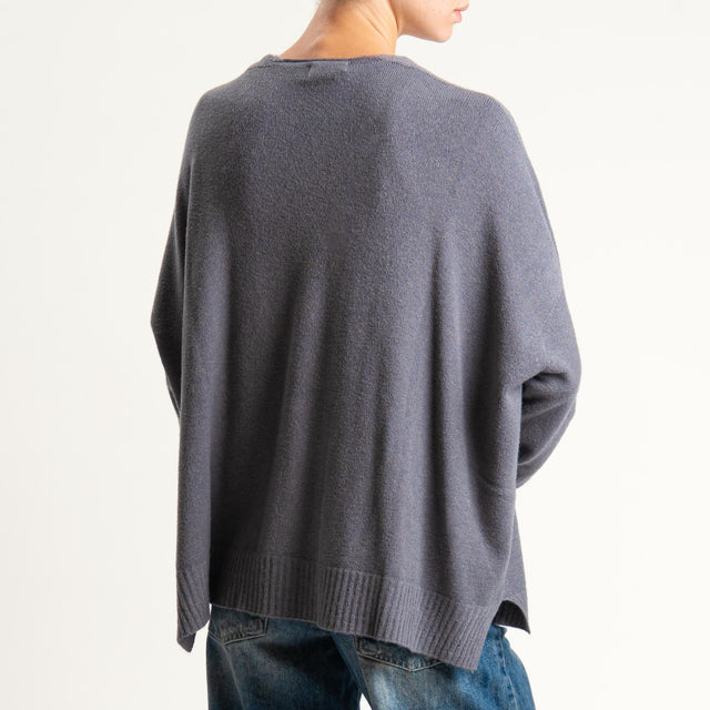 Kontatto-Cardigan con spacchi laterali (QS) - lavagna