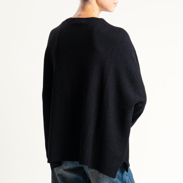 Kontatto-Cardigan con spacchi laterali (QS) - nero