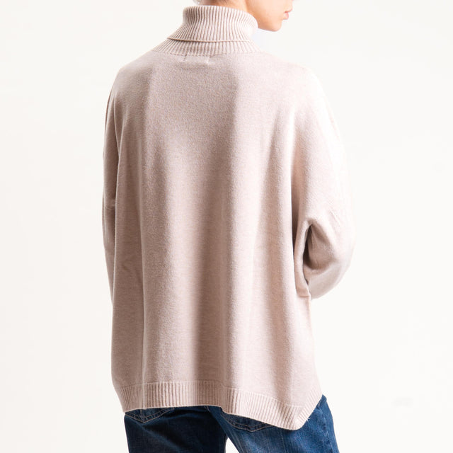 Kontatto-Maglia over collo alto (QS) - beige