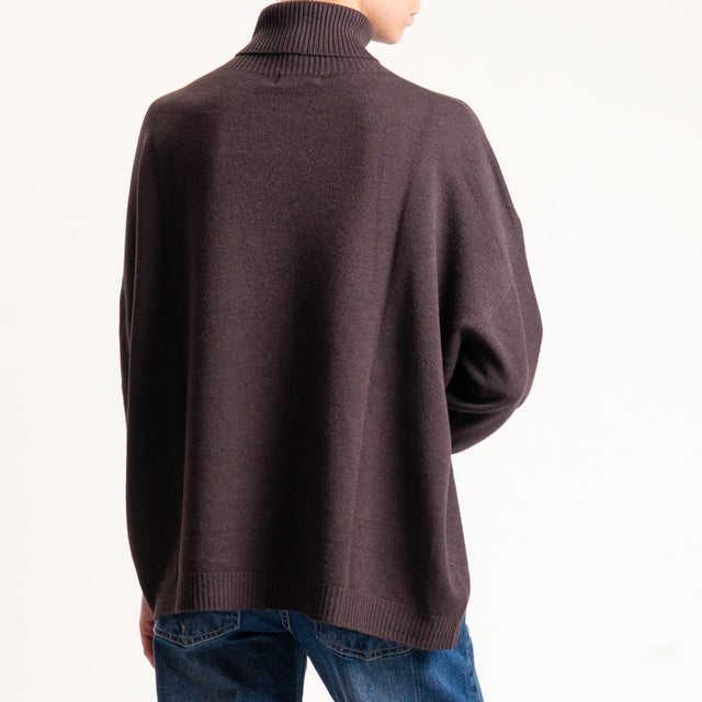 Kontatto-Maglia over collo alto (QS) - moro