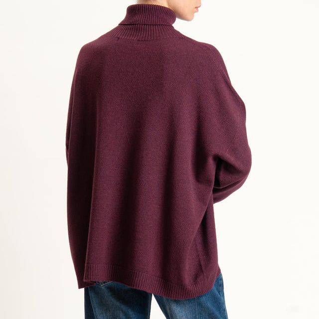 Kontatto-Maglia over collo alto (QS) - melanzana