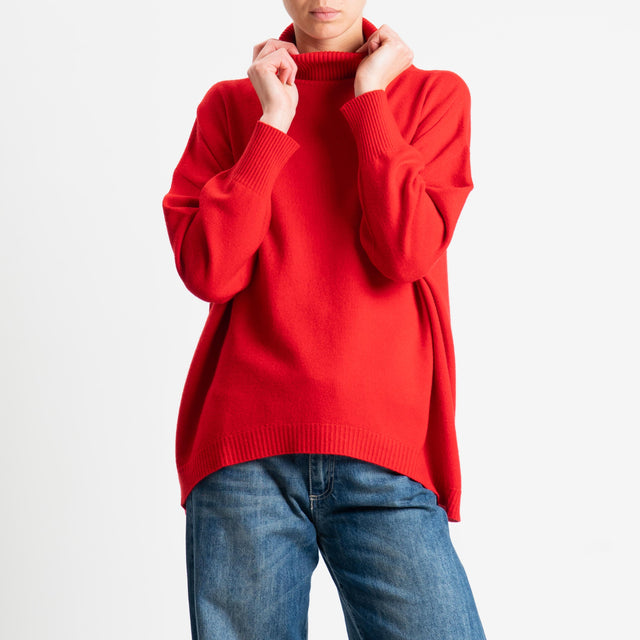 Kontatto-Maglia over collo alto (QS) - rosso