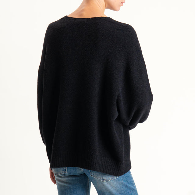 Kontatto-Maglia scatola scollo v (QS) - nero