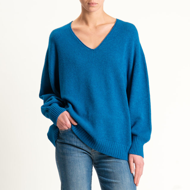 Kontatto-Maglia scatola scollo v (QS) - ottanio