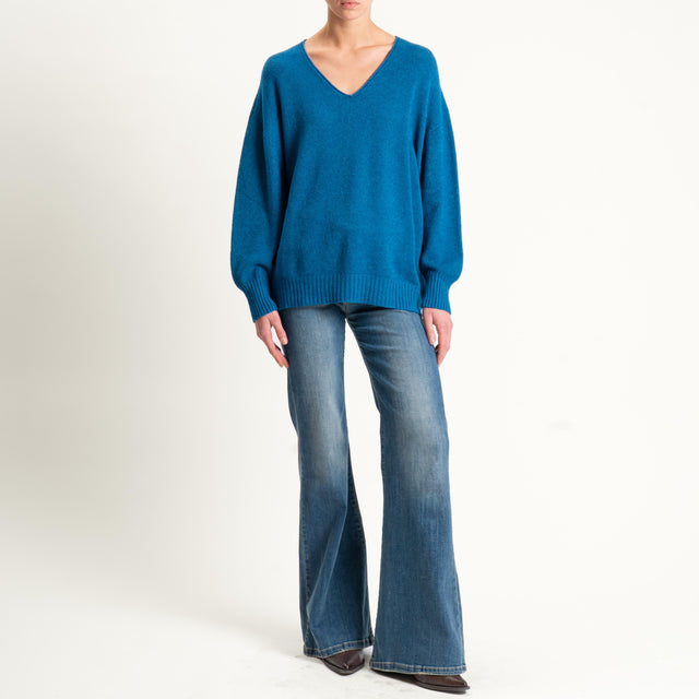 Kontatto-Maglia scatola scollo v (QS) - ottanio