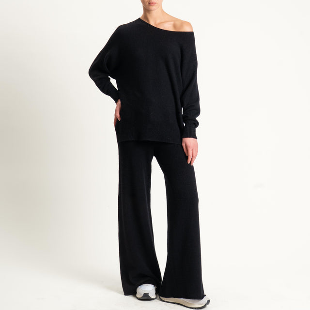 Kontatto-Maglia a scatola girocollo (QS) - nero