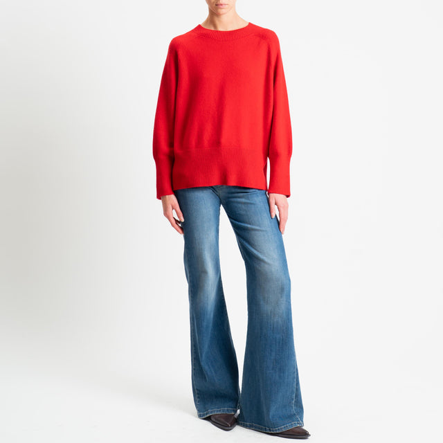 Kontatto-Maglia a scatola girocollo (QS) - rosso