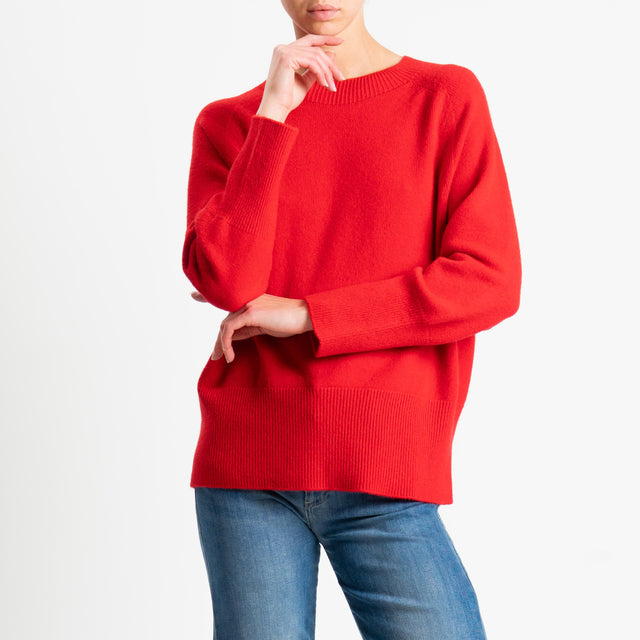 Kontatto-Maglia a scatola girocollo (QS) - rosso