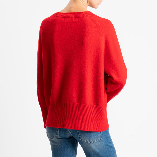 Kontatto-Maglia a scatola girocollo (QS) - rosso