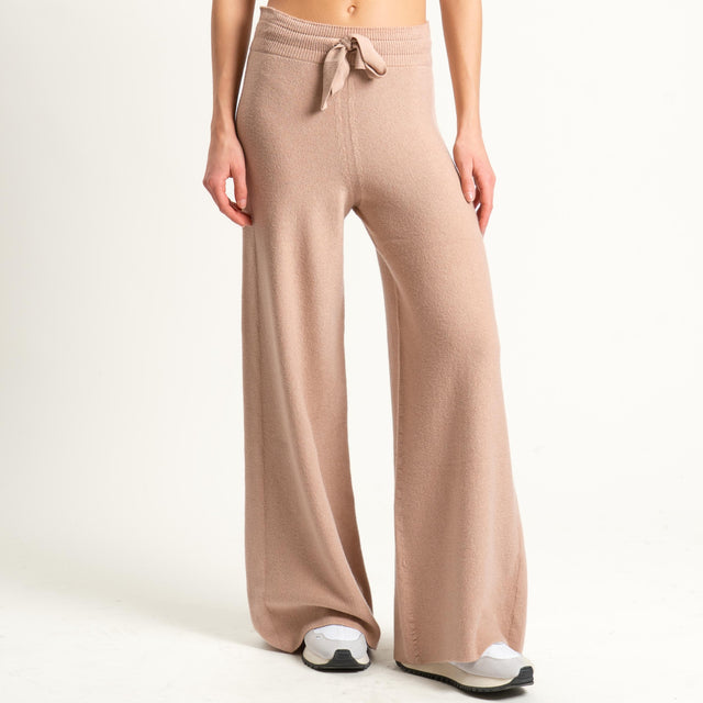 Kontatto-Pantalone in maglia punto riso (QS) - brick