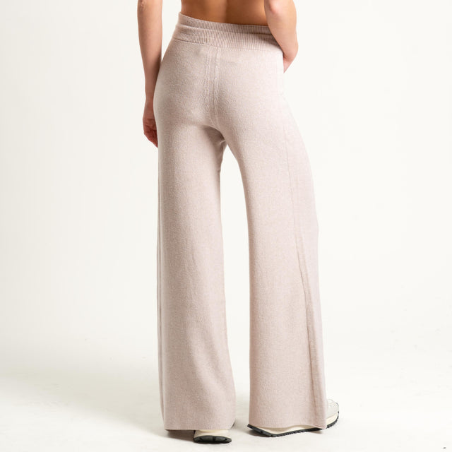 Kontatto-Pantalone in maglia punto riso (QS) - beige