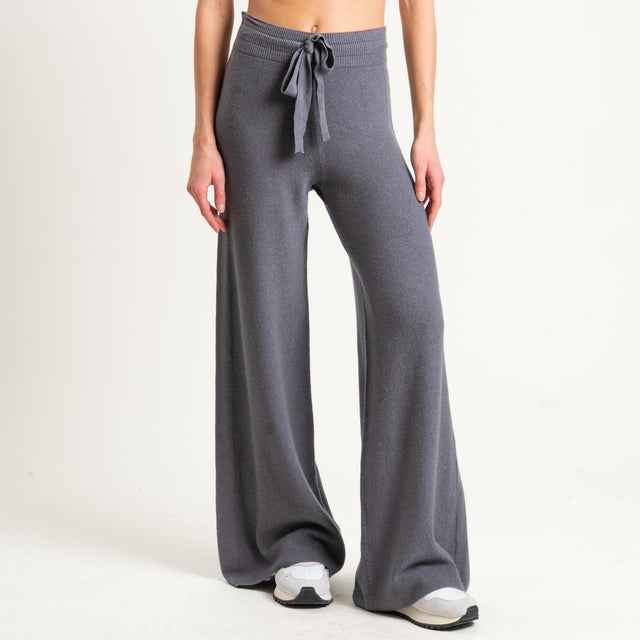 Kontatto-Pantalone in maglia punto riso (QS) - lavagna
