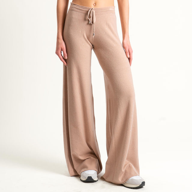 Kontatto-Pantalone con micro paillettes - beige