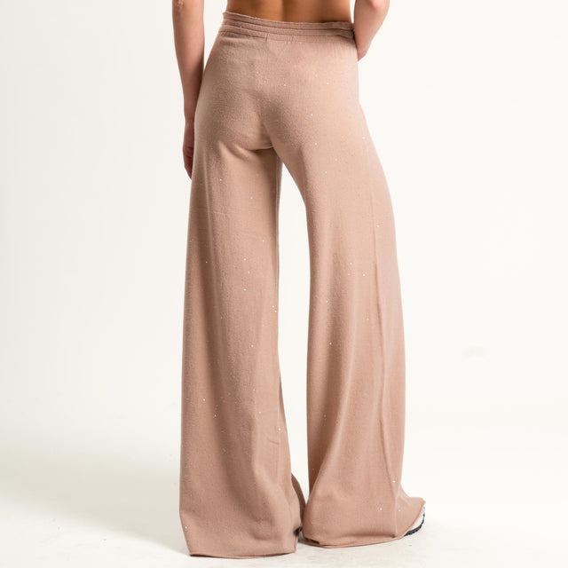 Kontatto-Pantalone con micro paillettes - beige