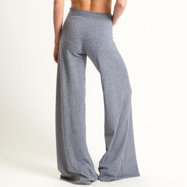Kontatto-Pantalone con micro paillettes - grigio melange