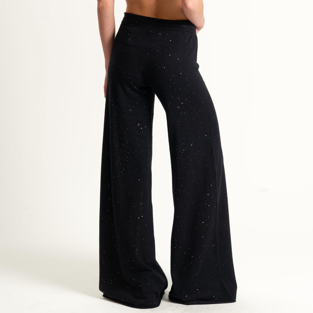 Kontatto-Pantalone con micro paillettes - nero