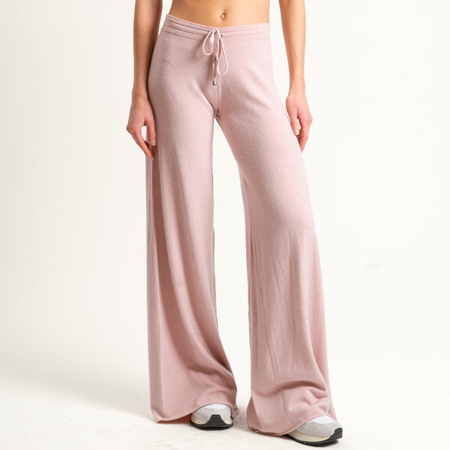 Kontatto-Pantalone con micro paillettes - rosa
