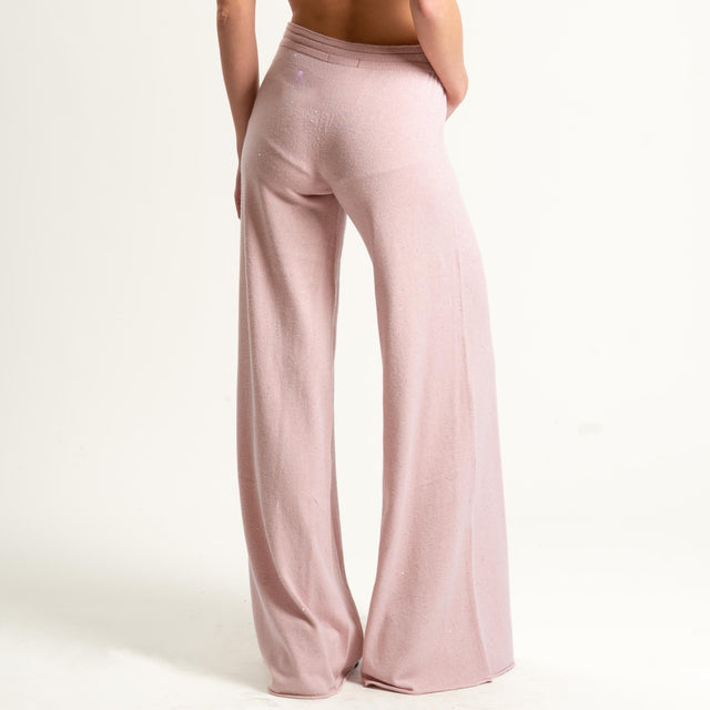 Kontatto-Pantalone con micro paillettes - rosa