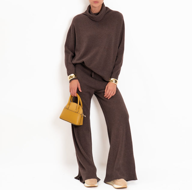 Kontatto-Pantalone QS con coulisse - moka
