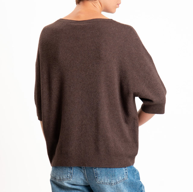 Kontatto-Maglia QS girocollo mezza manica - moka