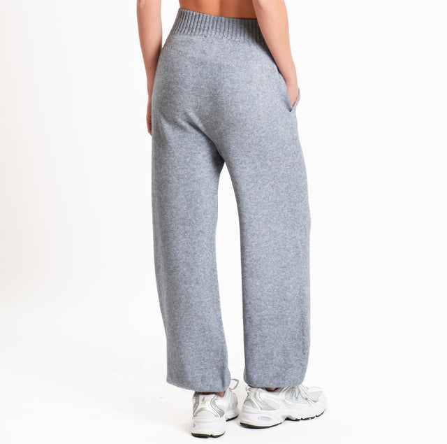 Kontatto-Pantalone QS in maglia con tasche - grigio melange